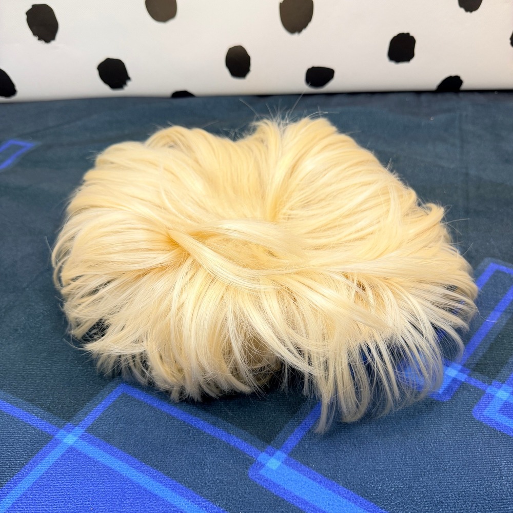 Vtg 70s 80s Shag Wig Blonde Rocker Costume Ken Doll Disco Glam Hairpiece Mesh